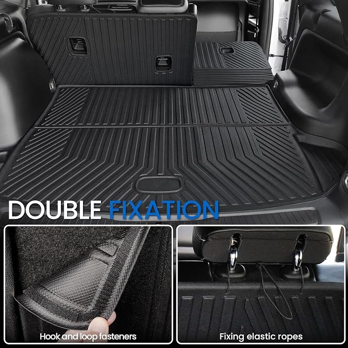 Floor Mats Set for 2022-2025 2026 Jeep Grand Cherokee WL74 (Incl 4XE, not for WK2 or L), All Weather TPE Backrest Trunk Mat Cargo Liner Door Sill Guards Accessories (WL74 | Floor Mats Set)