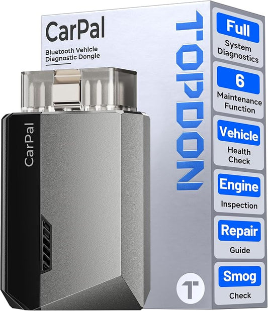 TOPDON Carpal OBD2 Scanner Bluetooth - Scanner for Car, AI-Assisted All System Diagnostic Tool for iOS & Android, Vehicle Health Check, 6 Maintenance Services, Smog Check, Repair Guide