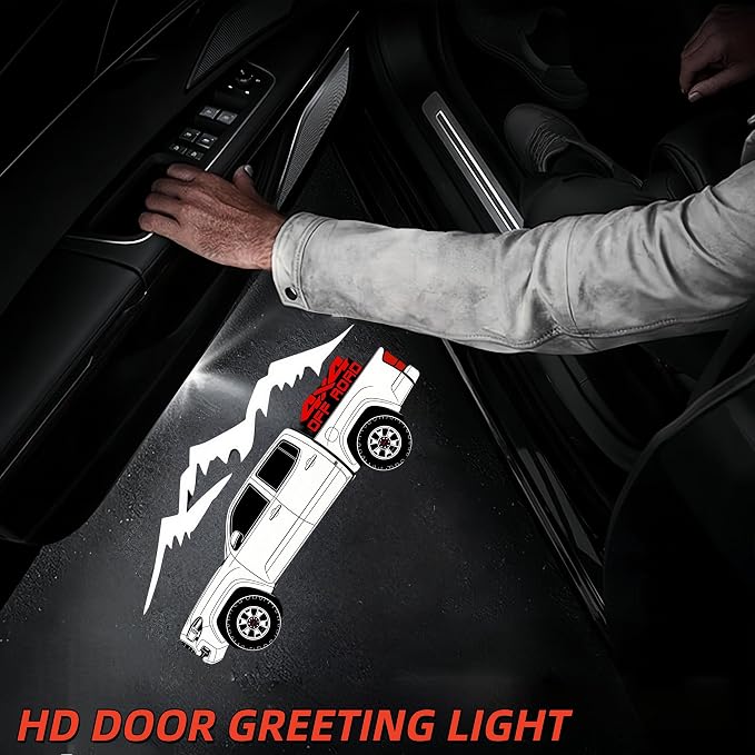 2Pack Never Fade LED Laser Ghost Shadow Light Side Door Courtesy Light Car Door Welcome Projector Light Compatible with Tacoma Tundra TRD Accessories (Truck)