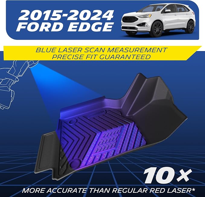 Michelin Vehicle Mats, All-Weather TPE Custom Fit Liner for 2015-2024 Ford Edge (4 Piece), Premier
