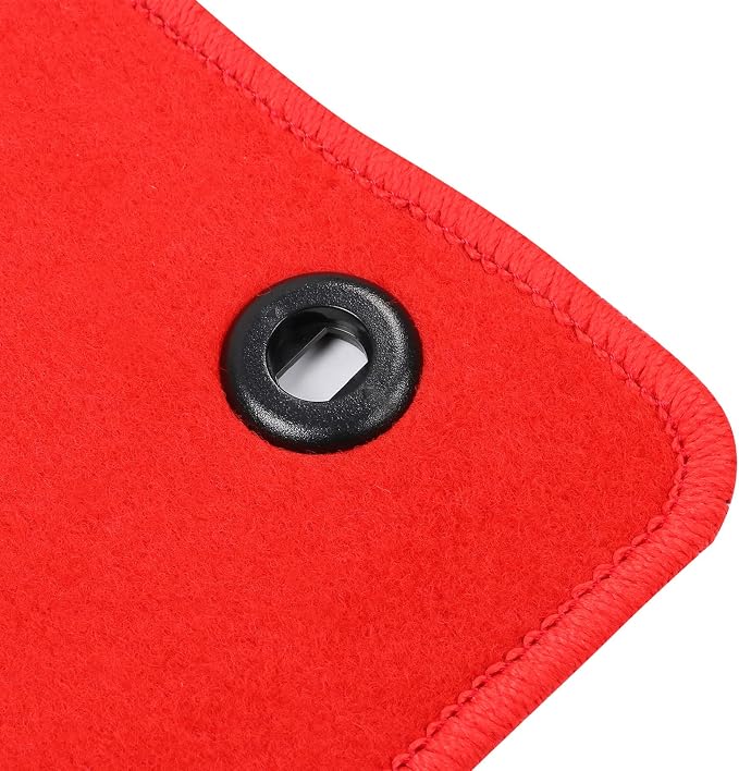 Fit 2016-2021 Honda Civic Floor Mats OEM Fitment Style Red with FK Logo | IKON MOTORSPORTS, Front & Rear Floor Mats Carpet With FK Logo 4PCS, 2017 2018 2019 2020