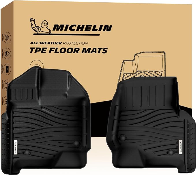 Michelin Vehicle Mats, All-Weather TPE Custom Fit Liner for 2015-2026 Ford F150/2022-2025 Lightning SuperCrew & Super Cab Carpet Floor, First Row, Elite