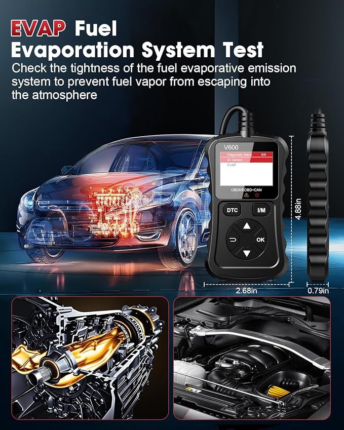OBD2 Scanner Car Code Reader Support Voltage Test Plug and Play Fixd Car CAN Diagnostic Scan Tool Read and Clear Engine Error Codes for All OBDII Protocol Vehicles Since 1996（Black）