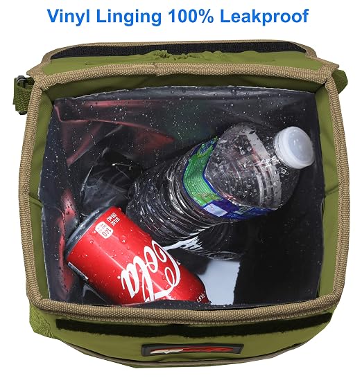 EPAuto Waterproof Car Trash Can with Lid and Pockets, 2.5 Gal, Green | Leakproof, Collapsible Multipurpose Car Bin with 3 Side Storage Pockets, Adjustable Straps