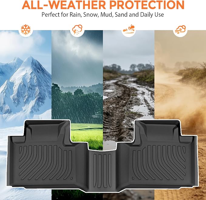 Floor Mats for Dodge Durango 7 Passenger 2016-2026 (Not for 5 Seats) | Custom Heavy Duty TPE All Weather Protection, Waterproof Non-Slip Black (Three-Row Floor Mats & Cargo Liner & Seatback Mat)