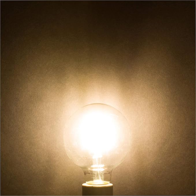 Simba Lighting LED Edison Vintage Filament G25 6W 120V E26, 4000K, 3 Pack | Vanity Globe G80 Bulb, Dimmable 60W Equivalent for Bathroom Makeup Mirror, Medium E26 Base, CE and RoHS, Natural White