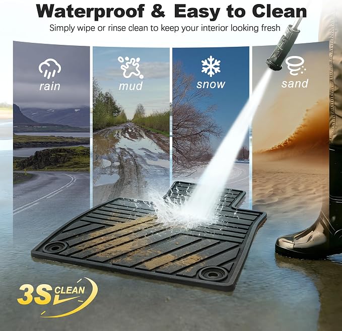 Floor Mats Fit for Honda Accord Sedan 2026 2025 2024 2023 (Gasoline & Hybrid), All Weather Protection Custom Fit Anti-Slip Floor Liners,1st & 2nd Row, Black