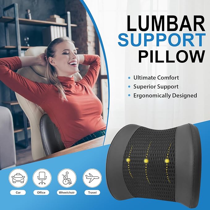 Lofty Aim Lumbar Support Pillow for Car | Car Seat Back Support, For Driving