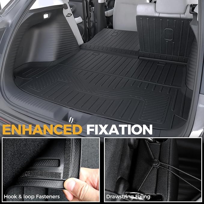 Floor Mats for Honda HR-V 2023-2026 2027, All Weather Floor Mats Trunk Cargo Liner with Backrest Protectors and Door Sill Guards Accessories, Full Coverage Set