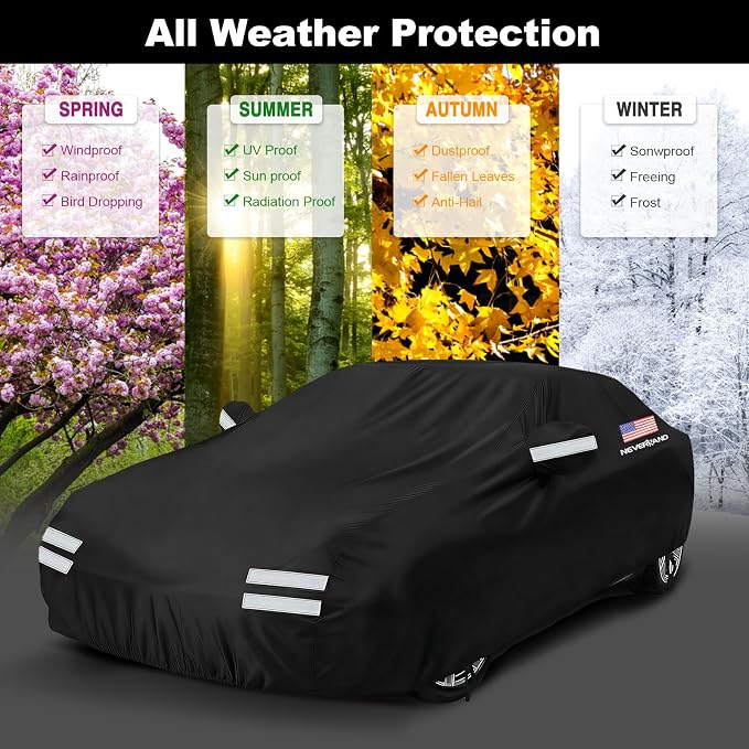 Car Cover Compatible with Chevy Camaro, Full Car Covers Waterproof All Weather Dustproof, Snowproof, UV Protection Car Covers for Automobiles Universal Fit Chevy Camaro