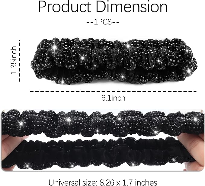 Bling Rear View Mirror Cover with Crystal Rhinestones,Fluffy Car Mirror Cover Car Decor for Women,Universal Rear View Mirror Accessories for Most Cars,SUVs,Trucks (Black Diamond)