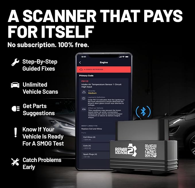 Innova 1000 Bluetooth OBD2 Scanner for iPhone & Android - Predict Car Problems Before They Happen - No Subscriptions - Detect Check Engine, ABS, SRS Issues for Cars 1996+