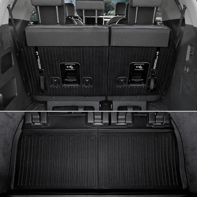 Floor Mats for Kia Carnival 2022-2026 Gas, Full Coverage All Weather Floor Mat Trunk Cargo Liner with Backrest Protectors & Door Sill Guards Accessories, Full Coverage Set (Fit 8 Seats)