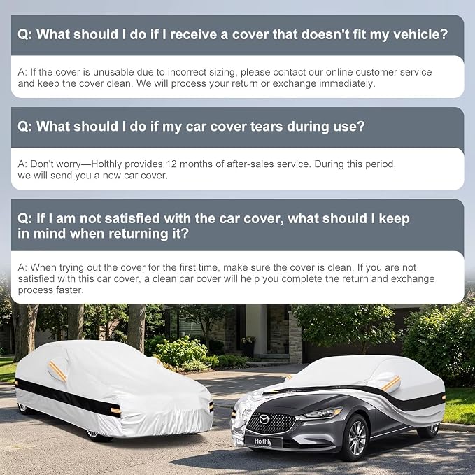 10 Layers Sedan Car Cover Custom Fit for Mazda 6 (2002-2026), Waterproof All Weather for Automobiles, Outdoor Full Cover Sun Dust Rain Protection with Cotton. Silver
