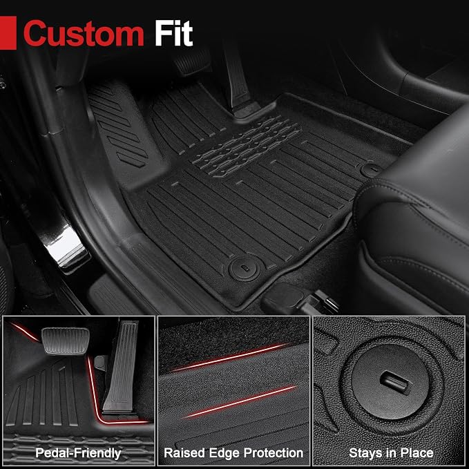 Floor Mats for 2026 Hyundai Palisade 7/8 Seat (Only Hybrid), All Weather TPE Cargo Mat with 3rd Backrest Mat for 2026 Hyundai Palisade Hybrid Calligraphy Accessories