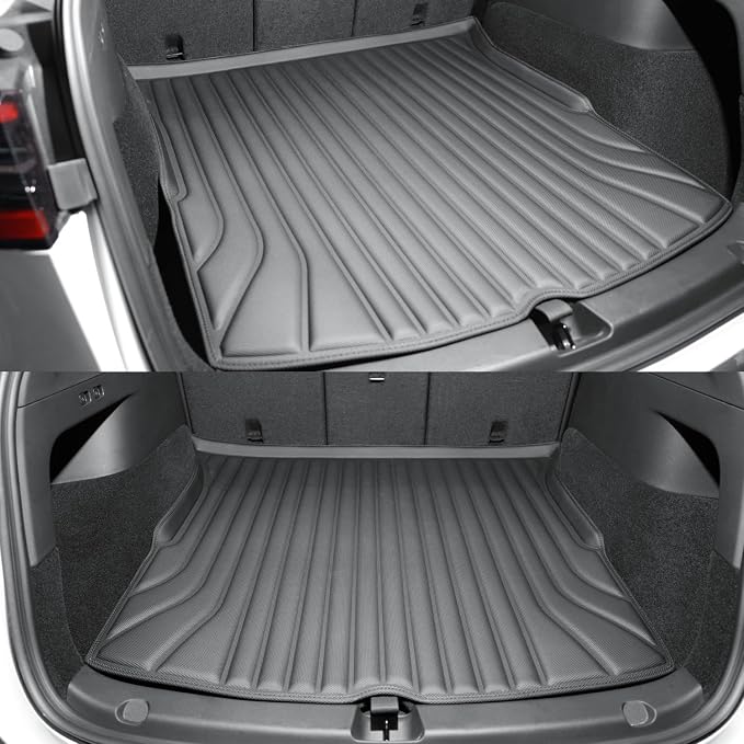 SUPER LINER 6-Piece Floor Mats & Cargo Liners Compatible with Tesla Model Y 2020-2024 5-Seat, 5D Laser Measured All-Weather Floor Liners with Trunk Frunk Mats & Door Sill Threshold Guards, Black