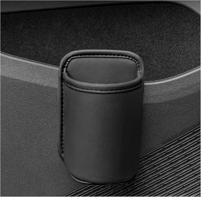 Large Car Door Cup Holders, Clip On Beverage Drink Holder Vehicle Door Storage Organizer, Scratch-Resistant Leather Water Bottle Hanging Holder for SUV Sedan Truck (Black)