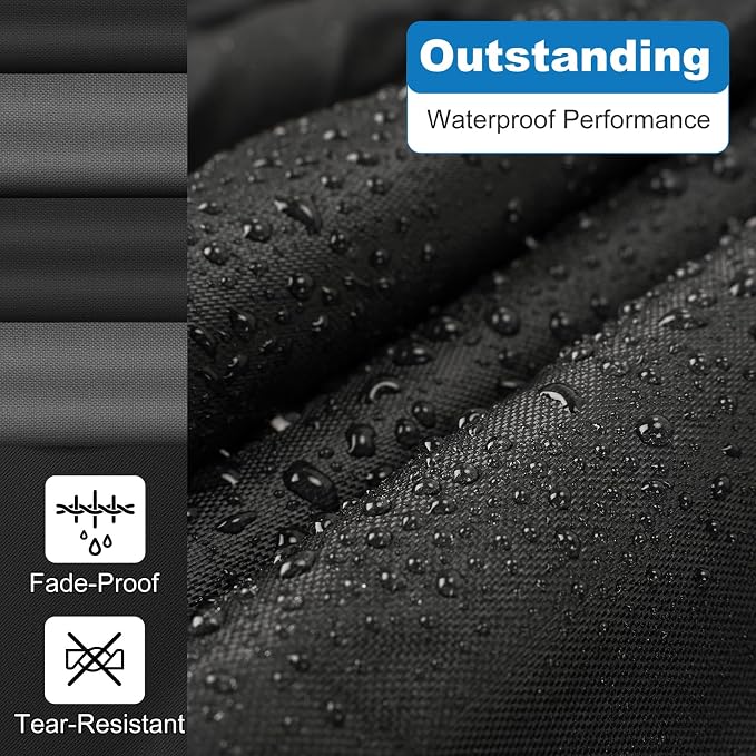 QUNSUNUS Truck Cover for F150 SuperCab 6.5ft & Crew Cab 5.5ft Bed 2004-2025 | Heavy 420D Oxford All-Weather F150 Cover, with Zipper and Straps, Compatible with Silverado 1500 Crew Cab 5.8ft 2014-2025