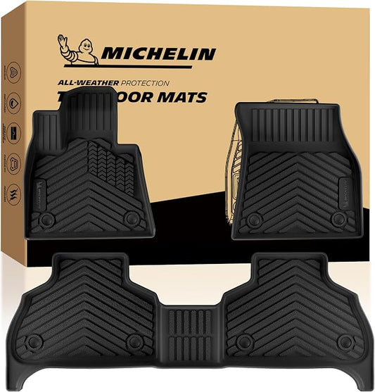 Michelin Vehicle Mats for 2019-2026 BMW X5, 5 Seats, Floor Mats 3PCS | Fit Gas & PHEV (Plug In Hybrid), Not Fit 7 seats, Custom Fit, All-Weather TPE Car Mats Accessories Floor Liner, Premier
