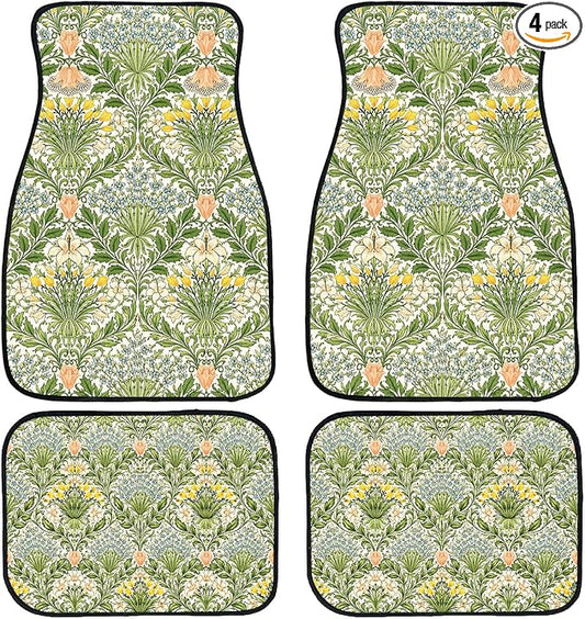 White Grey Black Car Floor Mats Blocky Abstract Retro Pixel Carpet Front Rear Carpets Mat Decorative Car Floor Carpets Non-Slip Auto Car Accessories Universal Fit Car Accessories for Truck