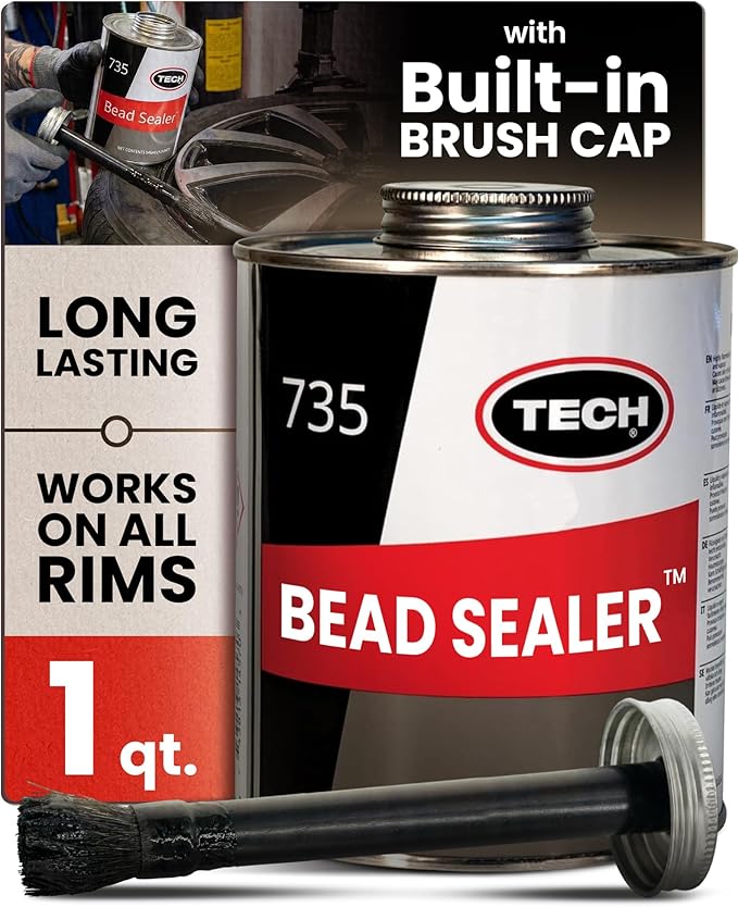 TECH Tire Bead Sealer, 1 Quart – Stops Leaks Between Rim and Edge, Fills Gaps for Old or New Wheels, Compatible with Tubeless Sealants, Solution for Reliable Leak Prevention and Repairs