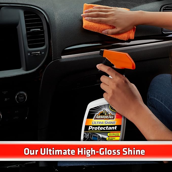 Armor All Interior Car Cleaner Spray Bottle, Protectant Cleaning for Cars, Truck, Motorcycle, Ultra Shine, 16 Fl Oz, Pack of 6, 10345