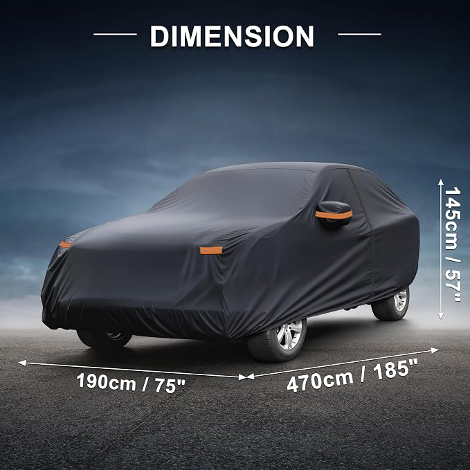 X AUTOHAUX Car Cover for Subaru Forester 210D-PU Outdoor Full Car Cover All Weather with Door Zipper for Waterproof Windproof Sun Rain Snow Protection