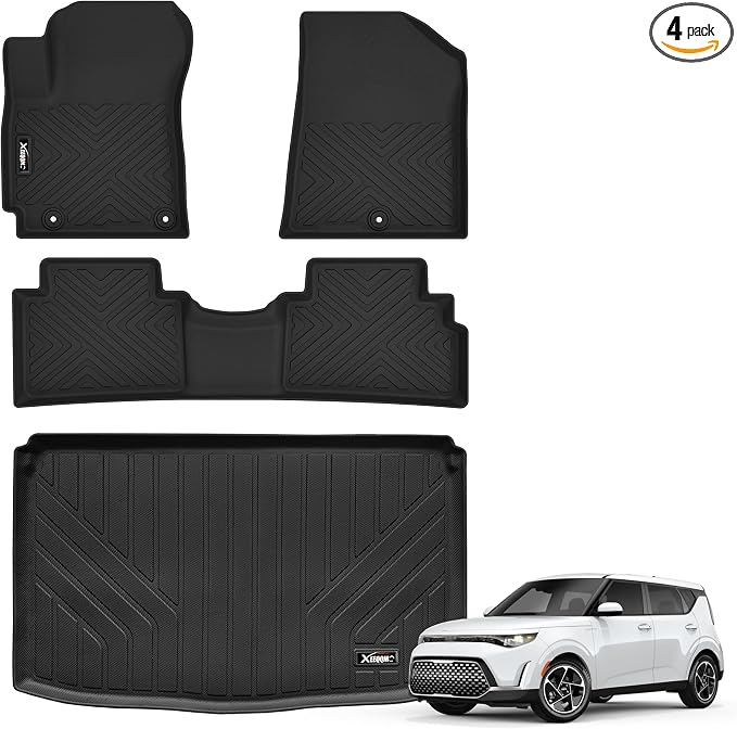 Floor Mats & Trunk Mat for 2020-2025 Kia Soul (Lower Floor of The Trunk) | All Weather TPE Protection Floor Liners Full Set with Cargo Liner for 2020 2021 2022 2023 2024 2025 Kia Soul Accessories