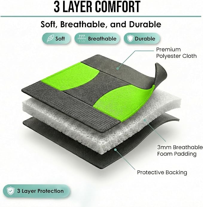 FH Group Car Seat Covers Full Set Cloth - Universal Fit Automotive Seat Covers, Low Back Front Seat Covers, Solid Back Seat Cover, Washable Car Seat Cover for SUV, Sedan and Van Green