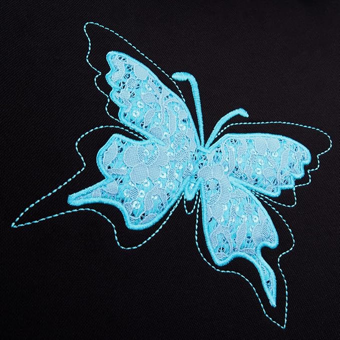 Flying Banner Butterfly car seat Covers ful Set Fashion Universal Lady Woman Female Rear Bench Back Split Colorized (Mint Blue, Full Set - Lace)