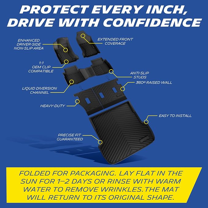 Michelin Vehicle Mats for 2020-2025 Subaru Outback (6 Piece) | Not Fit 2026, All-Weather TPE Custom Fit Liner, Premier