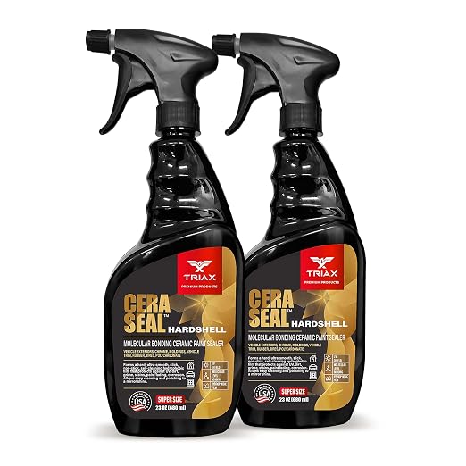 TRIAX Nano Ceramic Paint Sealer & Protector - Hardshell Cera Seal Nano and Protector - Deep Reflective Shine - 100% Hydrophobic - UV Shield - Scratch Resistant (Pack of 2-23 Ounce)