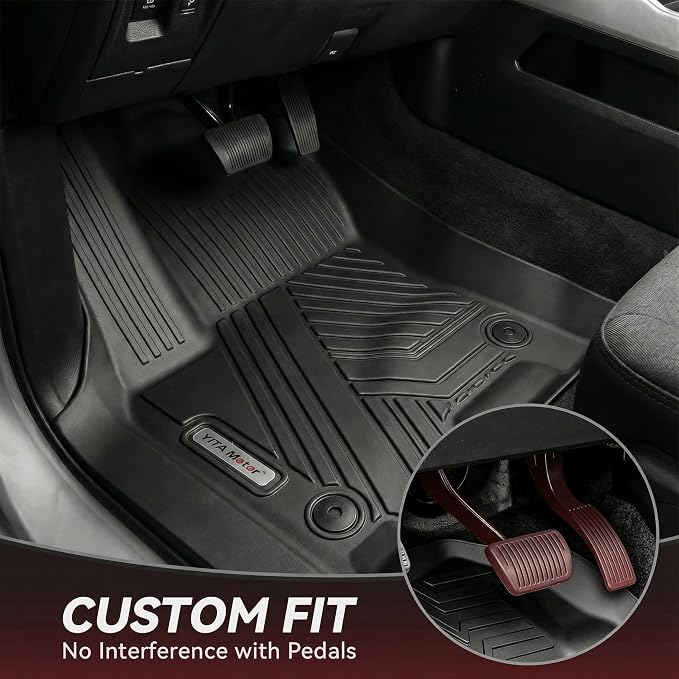 YITAMOTOR Floor Mats Fits for 2025-2026 Ram 1500 Quad Cab 1st Row Bench Seat,All Weather TPE Custom Fit Car Mats Ram 1500 Floor Liners 1st & 2nd Row, Black | All Weather TPE Custom Fit Car Mats Ram 1500 Floor Liners 1st & 2nd Row,Black