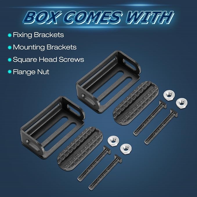 6-20 Inch Light Bar Mounting Brackets, Niwaker 2Pcs Front Hidden Bumper Grill Mount Brackets Fit M6/M8 Side Mount Single/Double Row LED Light Bar for Truck Pickup SUV Off Road Toyota F-150 RAM