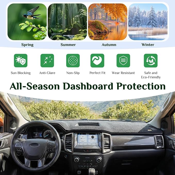 Dash Cover, Anti-Glare, Sun Protection, Dustproof, UV-Proof, Dashboard Covers, Interior Car Accessorie Fit for 2014-2019 to-yota Corolla, Grey