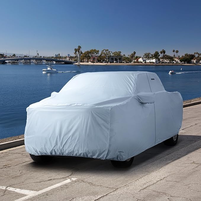 iCarCover 18-Layer Premium Truck Car Cover Waterproof All Weather, Rain Snow UV Sun Protection Full Car Covers, Chevy C/K 1500, Colorado, Dakota, Ranger, Canyon, Frontier, Size T90 (See Size Chart)