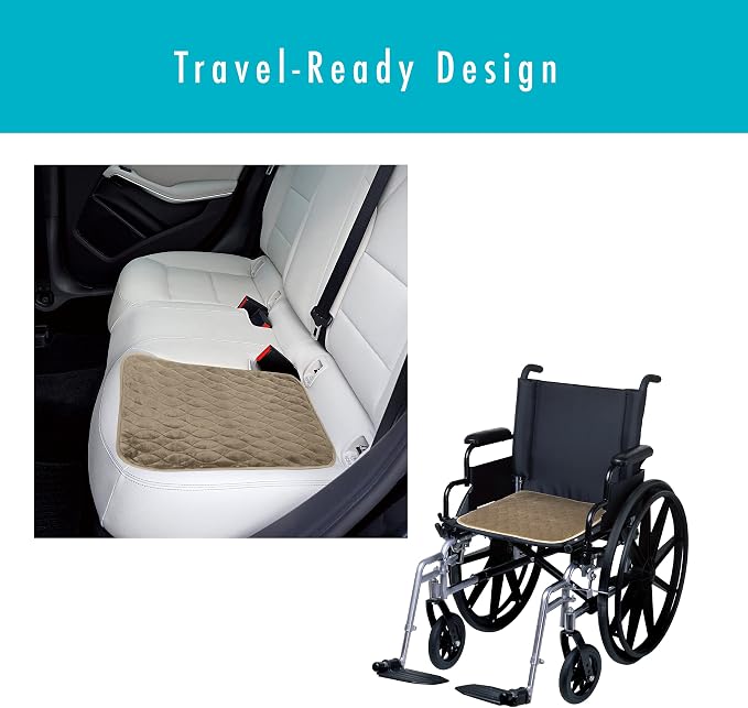 FRESH IDEAS Waterproof & Washable Seat Protector Pad, Tan, 2-Pack