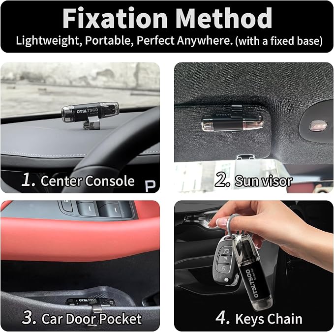 Window Breaker Seatbelt Cutter, Car Safety Hammer Life Escape Tool 2-in-1 Portable, 2 Pack Automotive Emergency Glass Breaker, Black & Red