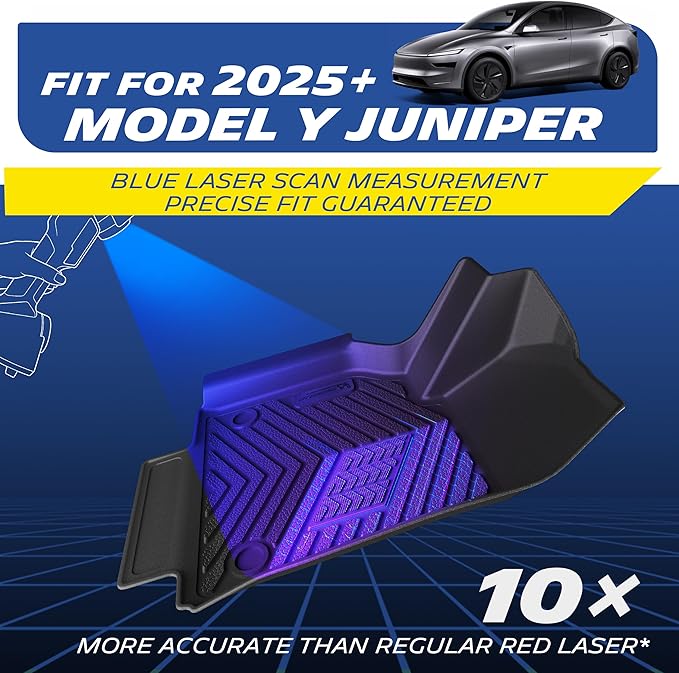 Michelin Vehicle Mat, All-Weather TPE Custom Fit Liner for Tesla Model Y 5 Seat Floor Mats 2025-2027 (9 Piece), Elite