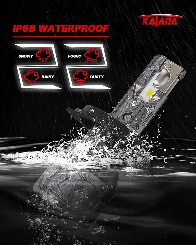 Katana H4 Bulbs, 9003 400% Brightness 6500K Plug and Play 1:1 Size Fog of 2 | Cooling Fan,360°Beam Angle,Super Bright
