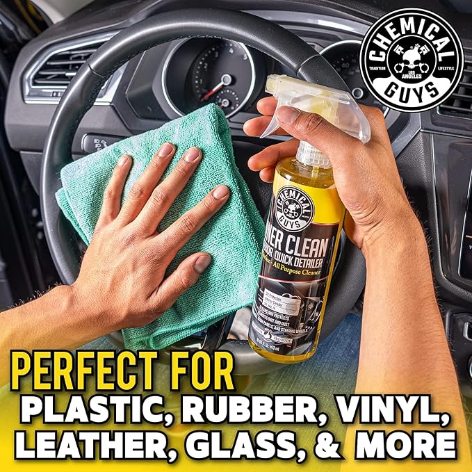 Chemical Guys, InnerClean Interior Quick Detailer, Pineapple Scent, 32 oz | Spray-and-wipe detailer cleans and refreshes dashboards, door panels, seats and trim, pineapple scent, non-greasy