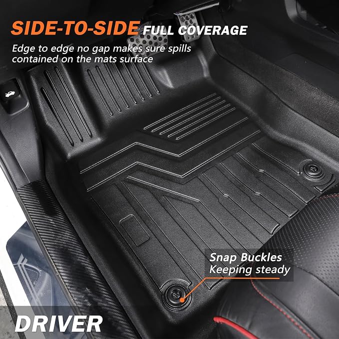 KUST Floor Mats for 2016-2021 Honda Civic Sedan/Type R/Coupe, 2017-2021 Civic Hatchback, All Weather Car Mats Front Rear 2 Rows Set for Civic Accessories TPE Rubber Raised Edge