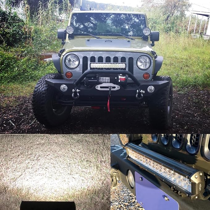 Nilight 12 Inch 72W Led Light Bar Spot Flood Combo 2PCS 4 Inch 18W Led Pods Boat Lights Driving Fog Lights Work Light for Trucks Off Road w/Rocker Switch Wiring Harness- 3 Leads, 2 Years Warranty