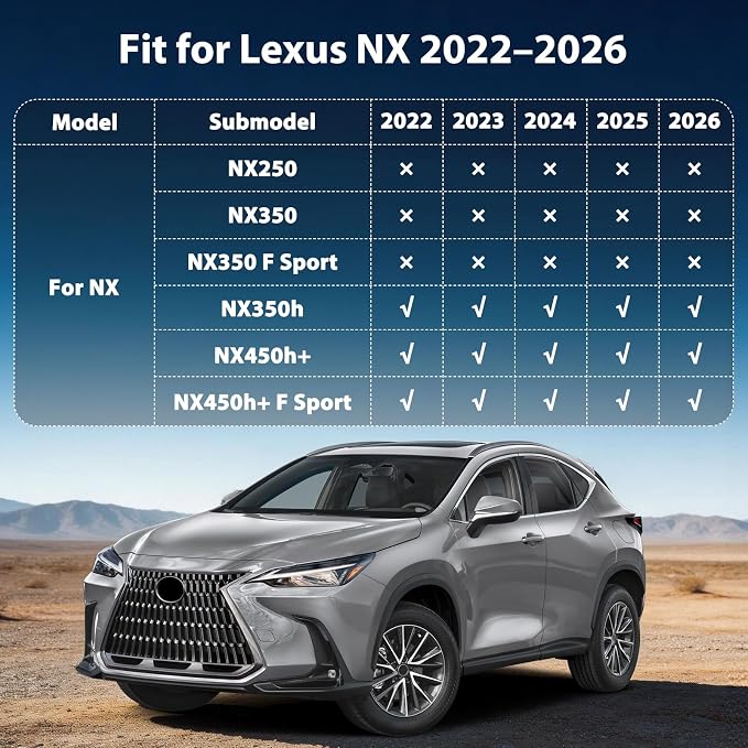 Floor Mats & Cargo Liner for 2022-2026 Lexus NX/NX 350h/NX 450h+/NX450h+ F Sport