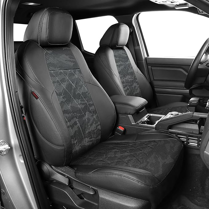EKR Tacoma Seat Covers Custom Fit for Toyota Tacoma 2016 2017 2018 2019 2020 2021 2022 2023 Double Cab/Crew Cab -Truck Seat Covers for Car Full Set,Faux Leather(Black/Gray Camo A63)