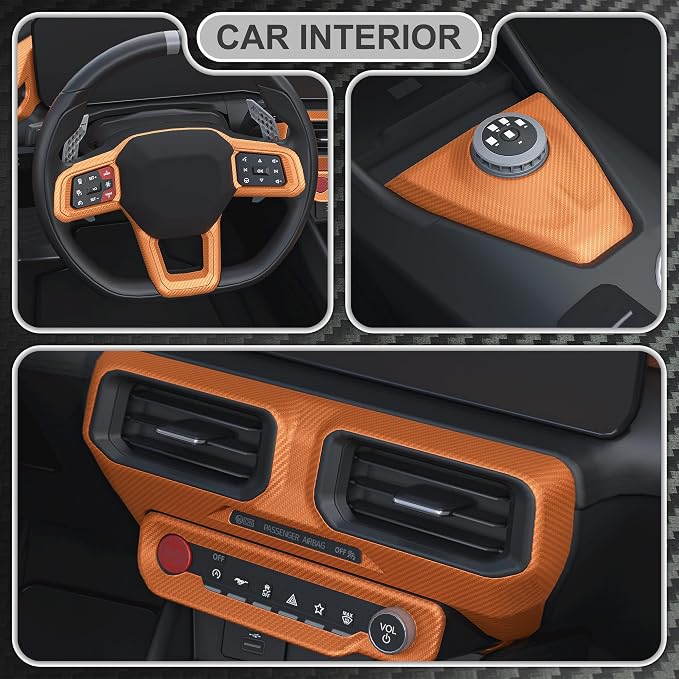 Lypumso 3D Orange Carbon Fiber Vinyl Wraps, Self-Adhesive Decorative Bubble Free Stickers for Cars Moto DIY, Automotive Interior and Exterior Films 1ft x 10ft