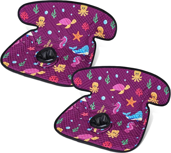 Piddle Pad Car Seat Liner, Waterproof Soft Car Seat Protector for Potty Training, (Purple Ocean, 2PC)