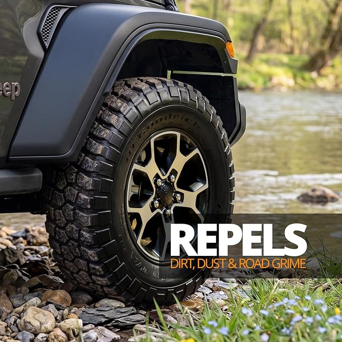 CERAKOTE® Rapid Ceramic Tire Coat - Long-Lasting Deep Black Tire Shine | Lasts up to 10X longer than traditional tire dressings with a natural satin and a no-sling ceramic finish. Car, truck, & SUV