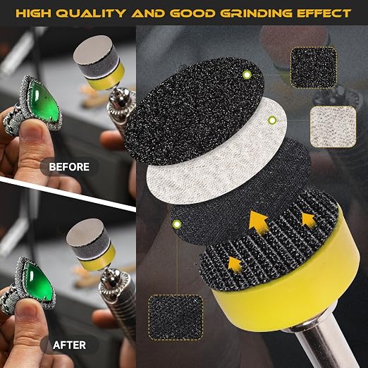 317 PCS 1 Inch Wet Dry Sanding Discs 60-10000 Grit Hook and Loop Sandpaper | Rotary Tool Accessories with 1/8" 1/4" Shank, Backing Pad, Polishing Pads, Foam Pads for Auto Metal Glass Resin Wood Jewelry