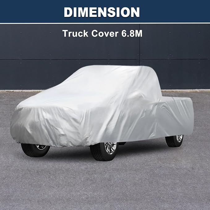 ACROPIX 180T Gray Car Cover Waterproof All Weather Full Exterior Cover Rain Hail Sun Protector Car Cover Fit for Truck Length Up to 260 Inch - Pack of 1